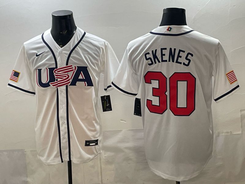 Men 2026 World Cub USA #30 Skenes White Game Nike MLB Jersey style 0010->more jerseys->MLB Jersey
